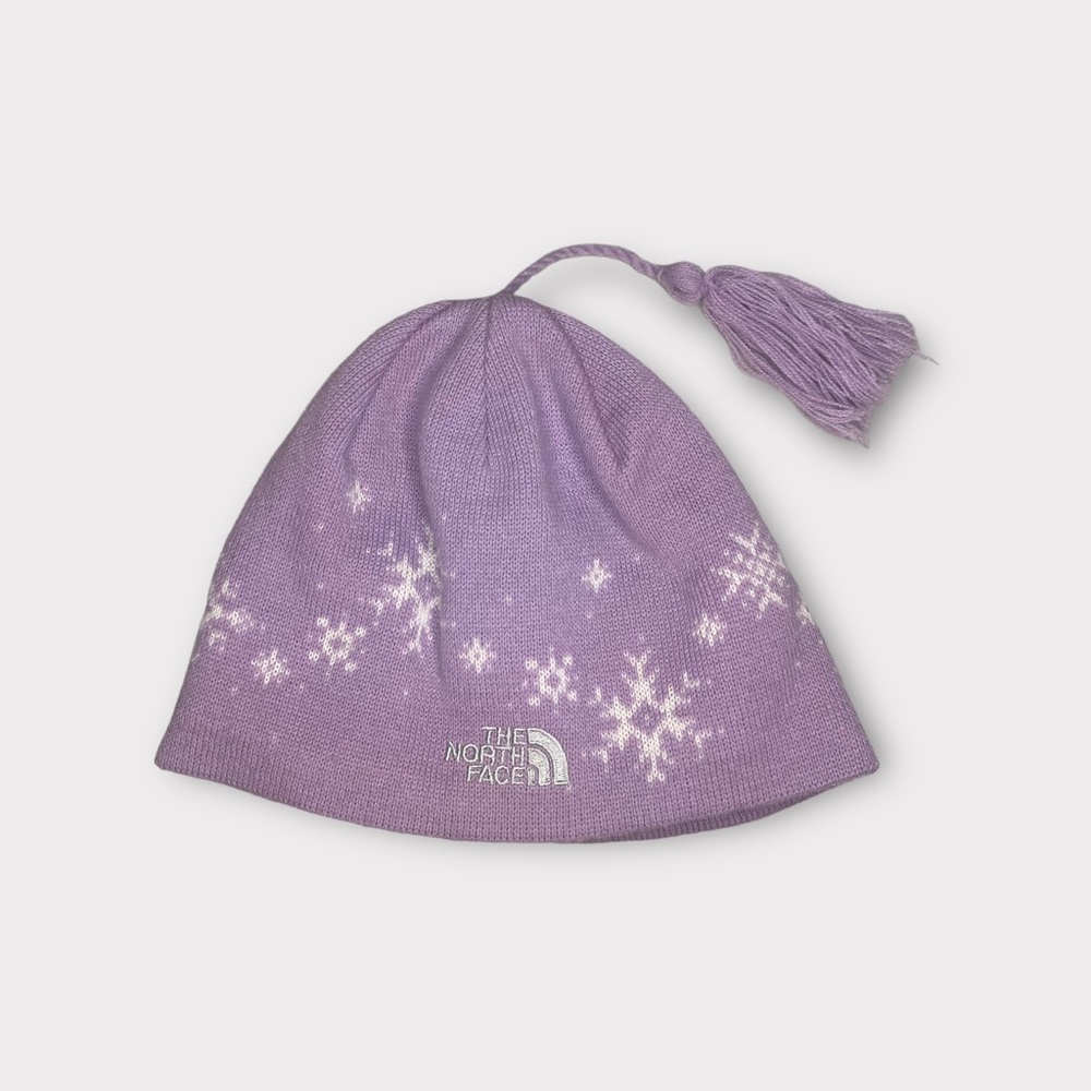 The North Face Lavender Snowflake Tassel Beanie